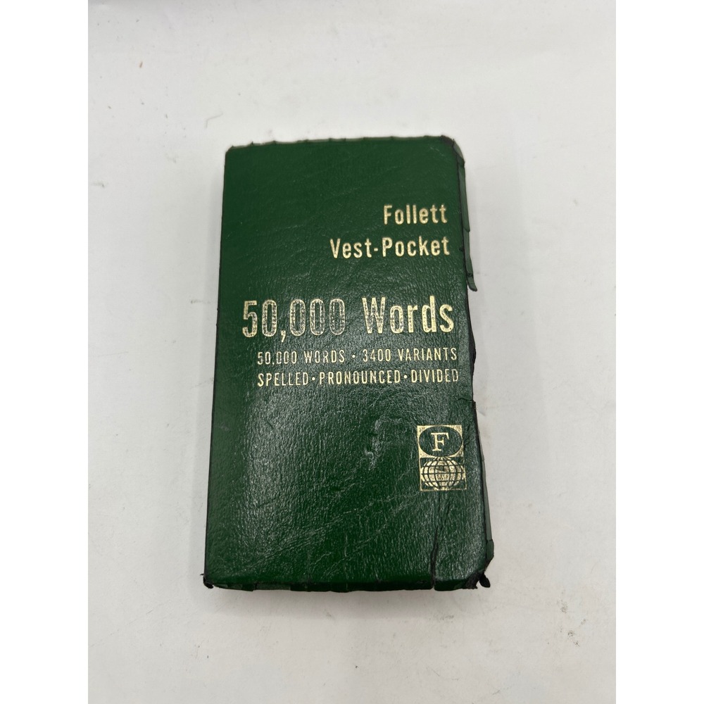 Follett Vest-Pocket 50000 Words‎ Spelled Pronounced Divided Vintage Dictionary